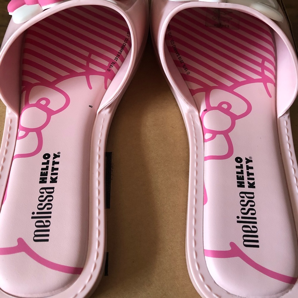 Two Pairs Left! HELLO KITTY-NWT Melissa Pink Women's Sandals - Picture 4 of 8